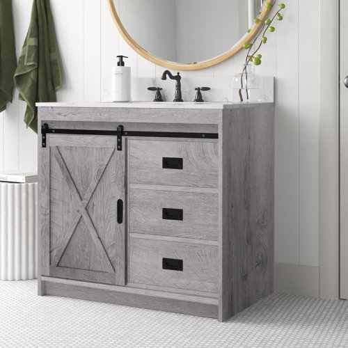Sand & Stable Jillian 36'' Single Bathroom Vanity with Engineered Stone